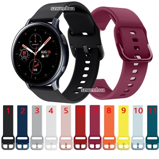 สายนาฬิกาข้อมือซิลิโคน หัวเข็มขัดสี สําหรับ Samsung Galaxy Watch Active 2 40 44 มม.