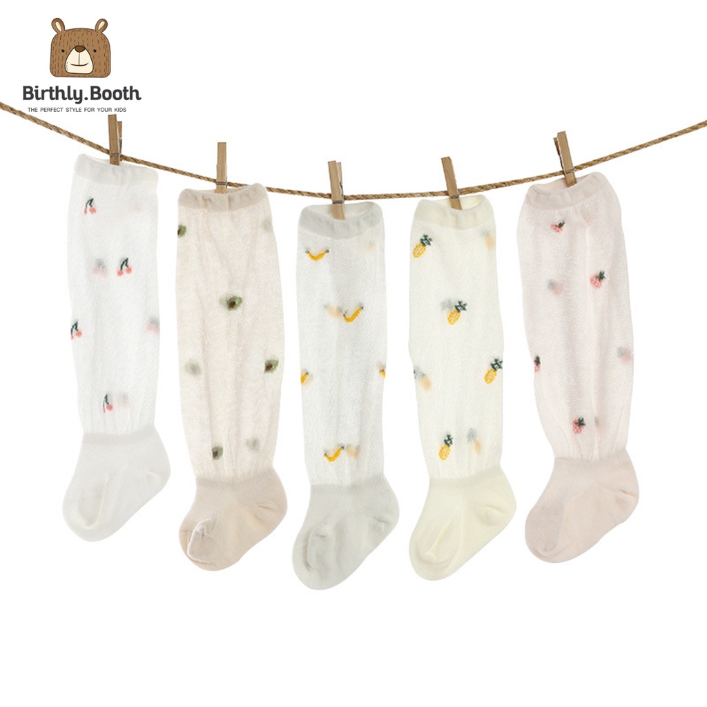 ถุงเท้าเด็กยาว ลายผลไม้ สไตล์เกาหลี [พร้อมส่ง] (ลดเพิ่ม 8.-ใส่โค้ด BIRTSOCK) ถุงเท้า3D ถุงเท้ายาวตาข่ายระบายอากาศดี