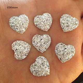 CST_20Pcs Heart Flatback Resin Rhinestones for DIY Scrapbooking Phone/Wedding/Craft