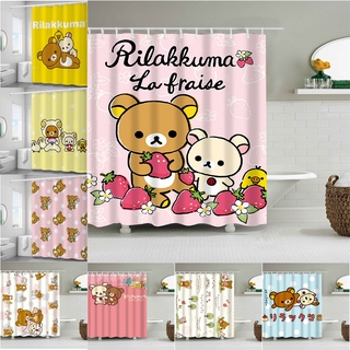 ผ้าม่านอาบน้ํา Rilakkuma 12 ชิ้นพร้อมตะขอ