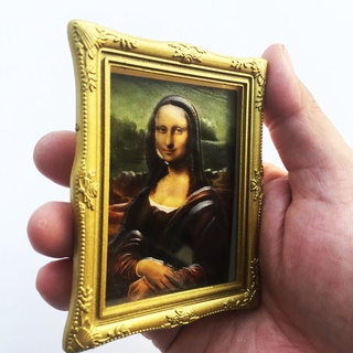 France Louvre Mona Lisa สติกเกอร์แม่เหล็กติดตู้เย็น เรซิน ลายหน้ายิ้ม 3d สําหรับตกแต่งตู้เย็น ของที่ระลึก ของที่ระลึก