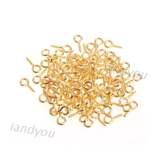 Diy สกรูเครื่องประดับสีทองสีเงินขนาดเล็ก 100 ชิ้น