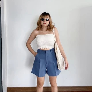 upeachme(C5-5.5) MOLLY SHORTS (S-3XL) กางเกงขาสั้นเอวสูงปรี้ดหุ่นไหนก็ใส่สวย! ขาสั้นตะขอสีพื้น กางเกงเอวต่ำ