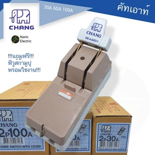 สะพานไฟ คัทเอาท์ 2P 30A 60A 100A ตราช้าง อุปกรณ์ป้องกันการลัดวงจร พร้อมฟิวส์