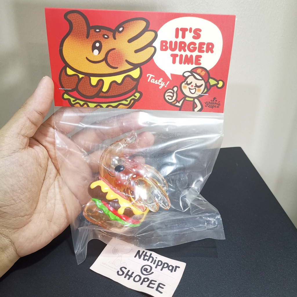++ ขาย Greenie Elfie Burger Elephant Clear ของใหม่ ของแท้ พร้อมส่ง ของสะสม Sofubi Soft Vinyl ++ Unbox Industries Art toy