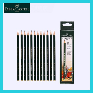 Faber Castell 9000 ดินสอสเก็ตภาพ ดินสอกราไฟท์ 12 ชิ้น สําหรับเขียน แรเงา ร่างภาพ ดินสอวาดภาพ สีดํา