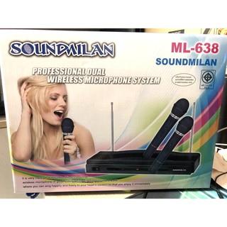 พร้อมส่ง!! ไมค์ลอยคู่ SOUNDMILAN รุ่น ML-638 ไมโครโฟนไร้สาย