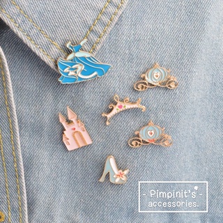 📬 พร้อมส่ง : 👗👑 เข็มกลัดเซ็ทเจ้าหญิงซินเดอเรลล่า | Cinderella Princess Enamel Brooch Pin Set.