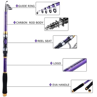 Sougayilang Joran Pancing 1.8 ม. -3.3 ม. ปลาคาร์พ ทะเล คันเบ็ด ให้อาหาร แข็ง คาร์บอนไฟเบอร์ ยืดไสลด์ คันเบ็ดตกปลา หมุน เสาตกปลาทะเล สําหรับตกปลาน้ําจืด
