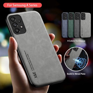 เคสโทรศัพท์มือถือหนัง TPU นิ่ม กันกระแทก กันรอยนิ้วมือ หรูหรา สําหรับ Samsung Galaxy A73 A53 A33 A13 A72 A52 A22 A12 5G 4G