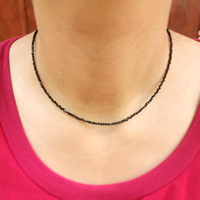 Jewelry By Heart : สร้อยคอหินนิลดำ เลือกความยาวได้ มินิมอลเหมาะกับทุกลุค