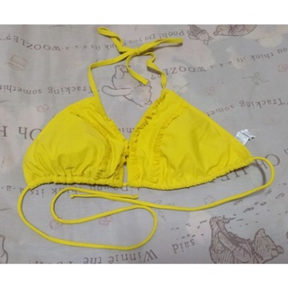 เสื้อว่ายน้ำ สายฝอ บิกินนี่ bikini สีเหลือง G:21 ไซส์XL ฟรีไซส์ เต้าใหญ่ผูกคอ ผูกเอว แถมจัดส่งฟรีค่ะ