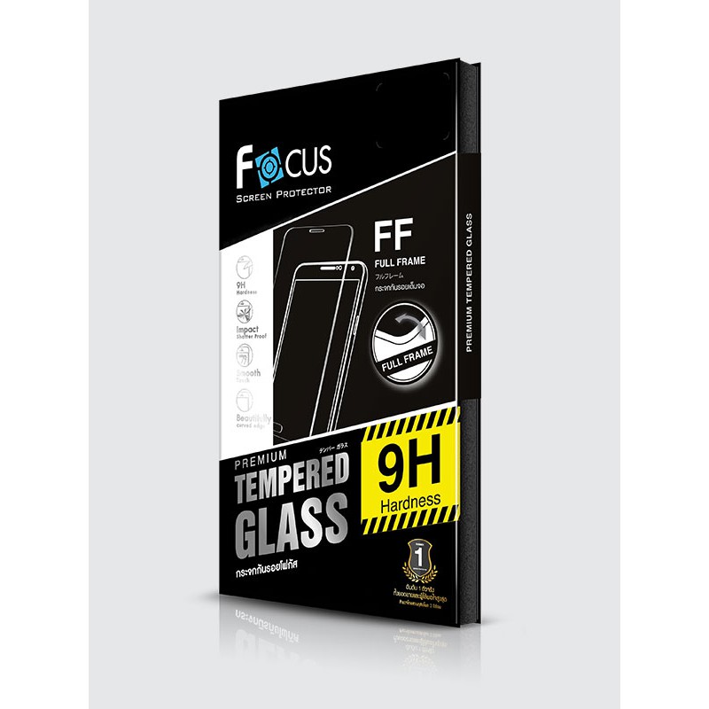 Focus ฟิล์ม TGFF Apple IPhone 8 Plus ขอบสีขาว เต็มจอ แท้