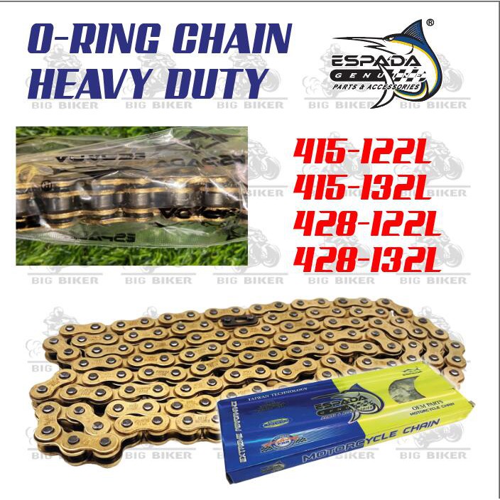Espada O-RING CHAIN 428H 132L 122L 138L Gold 415-122L 415-132L ORing Chain Heavy Duty LC135 Y15ZR RF