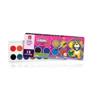 Master Art สีน้ำก้อน 12 สี มีถาดผสมสีภายในกล่อง