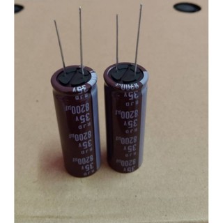 คาปาซิเตอร์ 8200UF 35V 105°C. ขนาด18×35mm ขายแพค2ตัว 50บ.