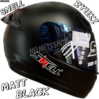 SNELL RYUKI MATT BLACK [ เต็มใบ ] [ แว่นชั้นเดียว ] [ นวมถอดซักไม่ได้ ] [ กิ๊ฟล็อค ]