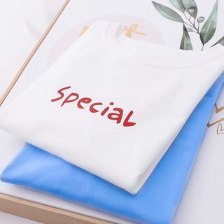 Seoul.Fluffy เสื้อยืด สกรีนข้อความ Special สไตล์มินิมอล เนื้อผ้านิ่ม บางเบา ใส่สบาย