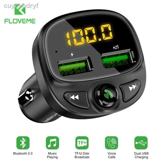 FLOVEME 2.4A USB Car Charger For Phone Bluetooth Wireless FM Transmitter MP3 Player Dual USB Charger TF Card Music Hand