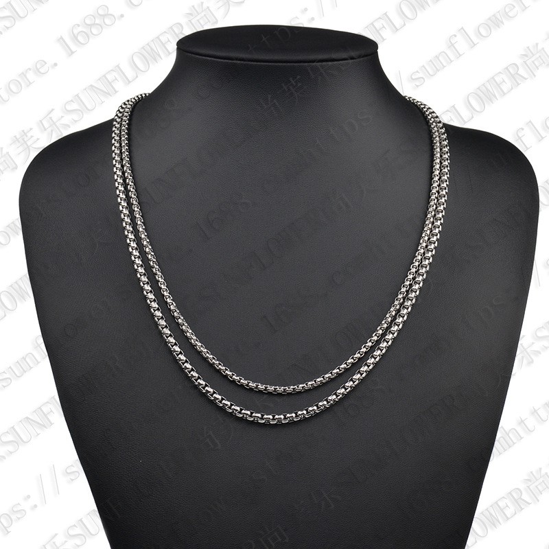 NL13 สร้อยคอสแตนเลส 2,2.4mmยาว 50,56cm