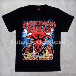 เสื้อยืดสีดำ Basketball Chicagobulls TDO 0145 Hotandrock