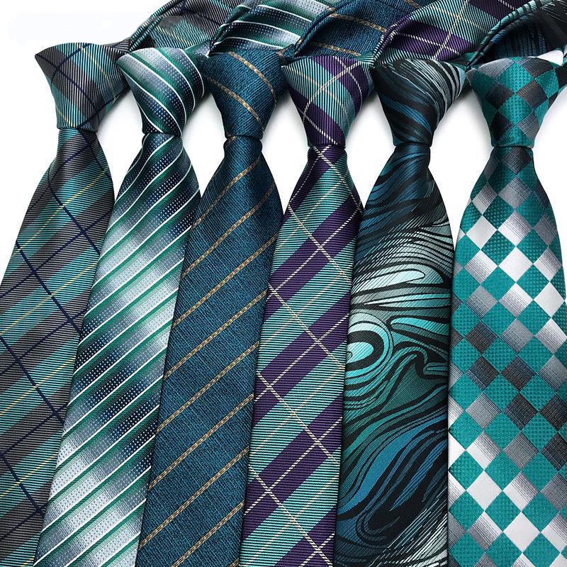 แฟชั่น 8 ซม.Mens Ties สีเขียวลาย Paisley ลายสก๊อตอย่างเป็นทางการคลาสสิกชุด Gravata Corbatas ธุรกิจเนคไท Jacquard ทอเนคไทสําหรับชายเจ้าบ่าวงานแต่งงาน Neckwear