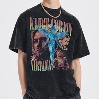 เสื้อยืดผ้าฟอก nirvana kurt kobain ovp เสื้อโอเวอร์ไซส์ เสื้อวง เสื้อลายมันส์ รุ่นขายดี