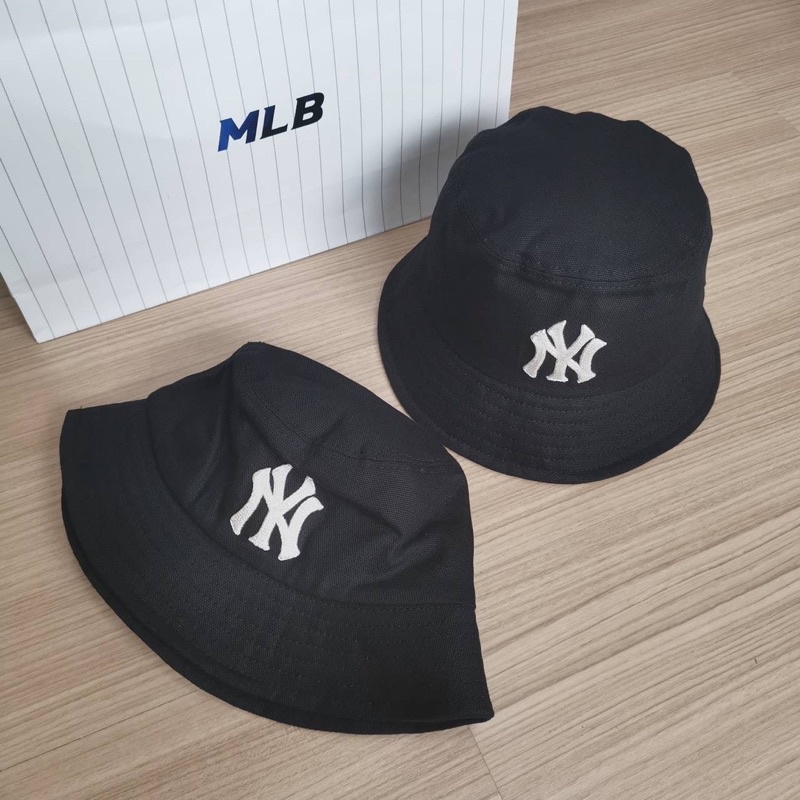 พร้อมส่ง MLB Oxford Bucket Hat หมวกปีก logo NY