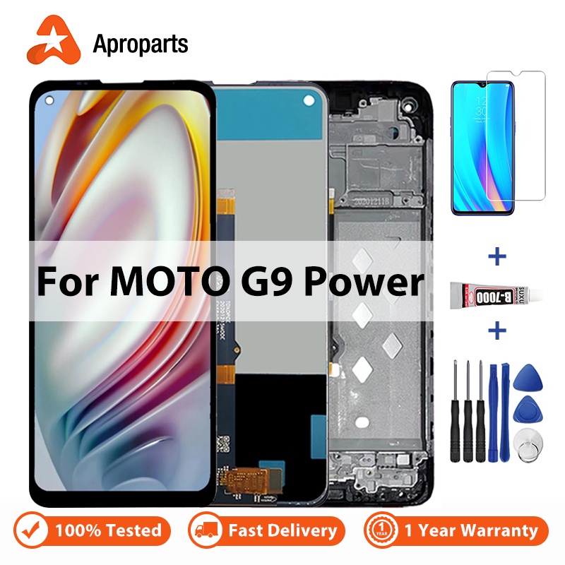 LCD สําหรับ Motorola Moto G9 Power XT2091 XT2091-3 จอแสดงผล การประกอบจอสัมผัส Digitizer กรอบเปลี่ยนเ