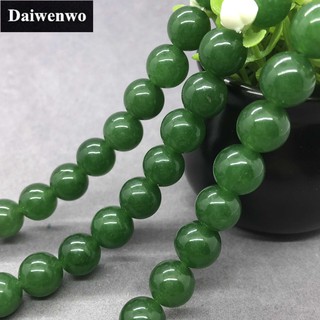 ลูกปัดหินโมรา สีเขียวเข้ม ทรงกลม 4-12 มิลลิเมตร สำหรับทำครื่องประดับ DIY