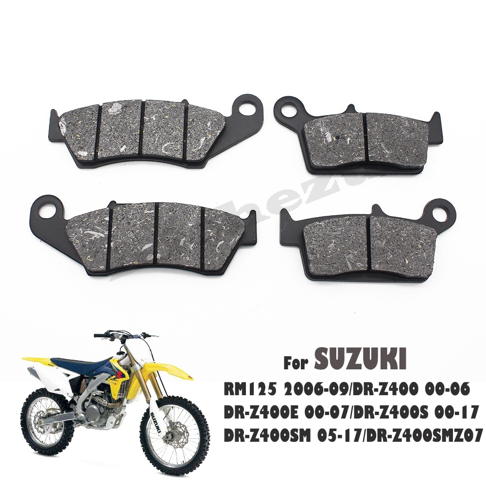 ผ้าเบรครถจักรยานยนต์ด้านหน้าและด้านหลังสําหรับ Suzuki RM125 DRZ400 DRZ400E DRZ400S DRZ400SM DRZ400SM