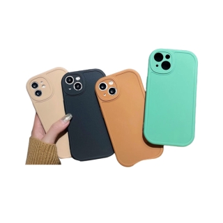 Solid Color Phone Cover for iPhone 7Plus 11 12 13 Pro Max XR X XS Max 7 8 Plus SE Oval Lens Wrap Soft TPU Full Case