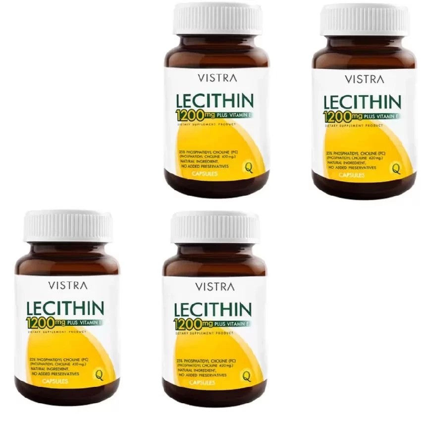 Vistra Lecithin 1200mg Plus Vitamin E 90เม็ด(4ขวด)