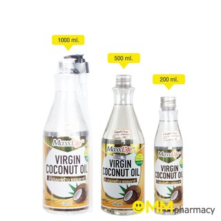 Maxxlife Virgin Coconut Oil ขนาด 200 ml./ 500 ml./ 1000 ml. น้ำมันมะพร้าวสกัดเย็นธรรมชาติ