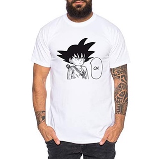 T-Shirtเสื้อยืด พิมพ์ลายอนิเมะ goku ok kamekameha goku คุณภาพดี S-5XL