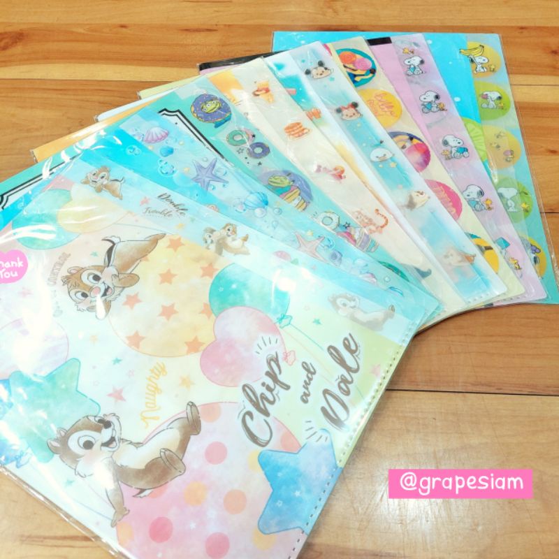 แฟ้มใส่เอกสาร แฟ้ม 5 ช่อง A4 Disney Snoopy จากญี่ปุ่นแท้100%