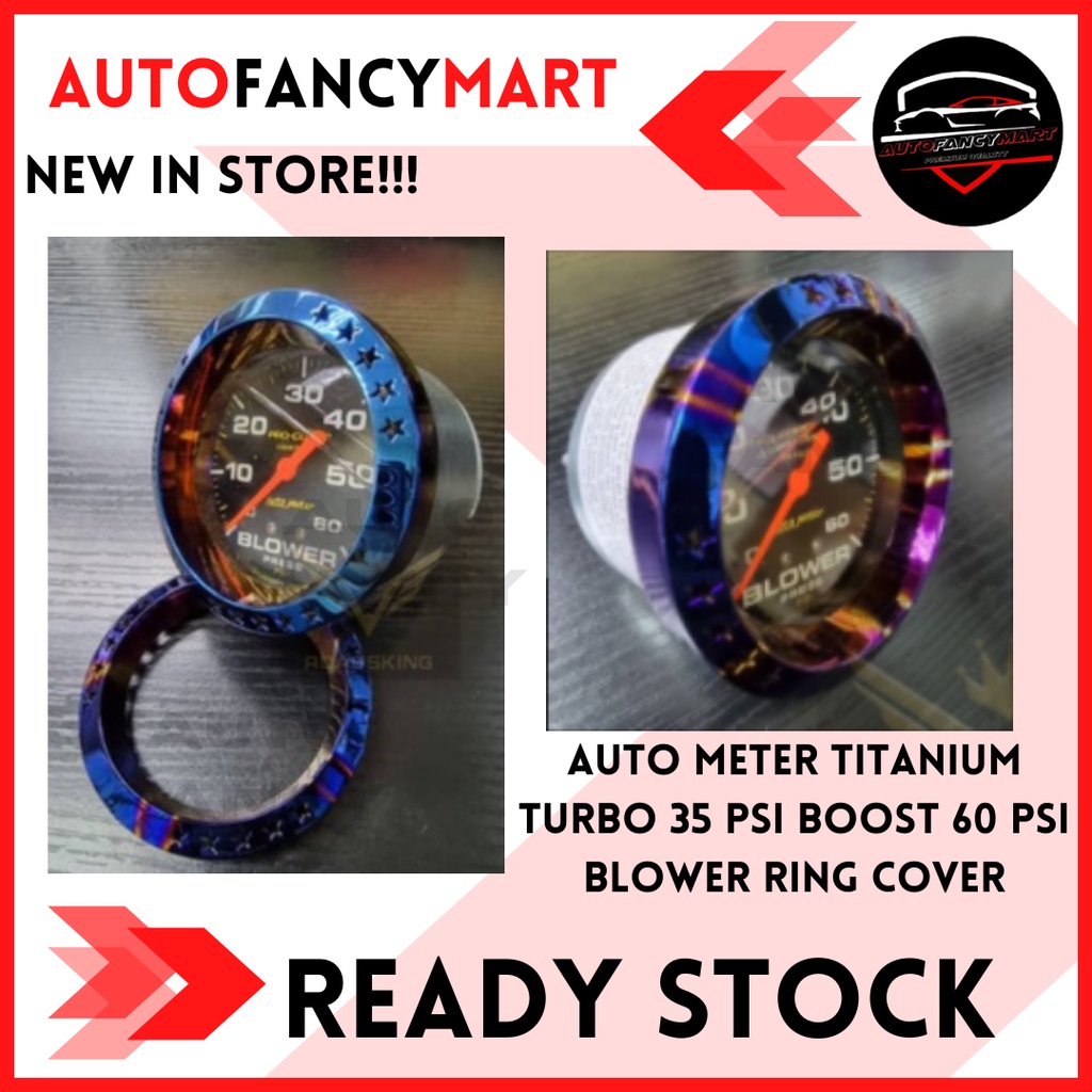 AUTO METER TITANIUM TURBO 35 PSI BOOST 60 PSI BLOWER RING COVER 70MM