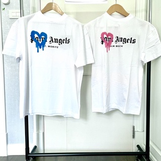 เสื้อยืดครอปR7qP   รุ่น Palm Angels city heart Sprayed teeS-5XL