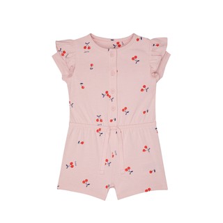 Mothercare ชุดเด็กผู้หญิง เพลย์สูท จั๊มสูท สีชมพู ลายเชอรี่ cherry playsuit jumpsuit