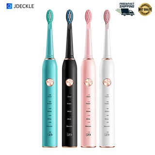 แปรงสีฟันไฟฟ้า แปรงสีฟันไฟฟ้าโซนิค Sonic Electric Toothbrush  กันน้ำ แบตทน ปรับความแรงได้ 5 ระดับ พร้อมหัวแปรง