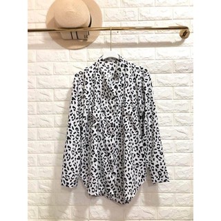 40% (min 0, max 100)เสื้อเชิ้ตฟรีไซส์ สวยไฮโซ ลายขาว-ดำ