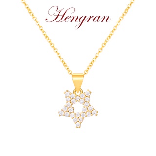 Hengran สร้อยคอแฟชั่นเกาหลี ทอง18K เพชร ผู้หญิง ดาว 8GN