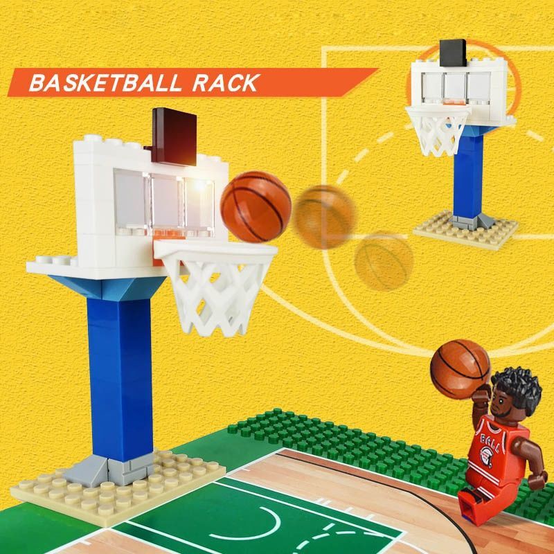 บล็อกตัวต่อบาสเก็ตบอล NBA All-Star Building Blocks ขาตั้งสนามบาสเก็ตบอล ...
