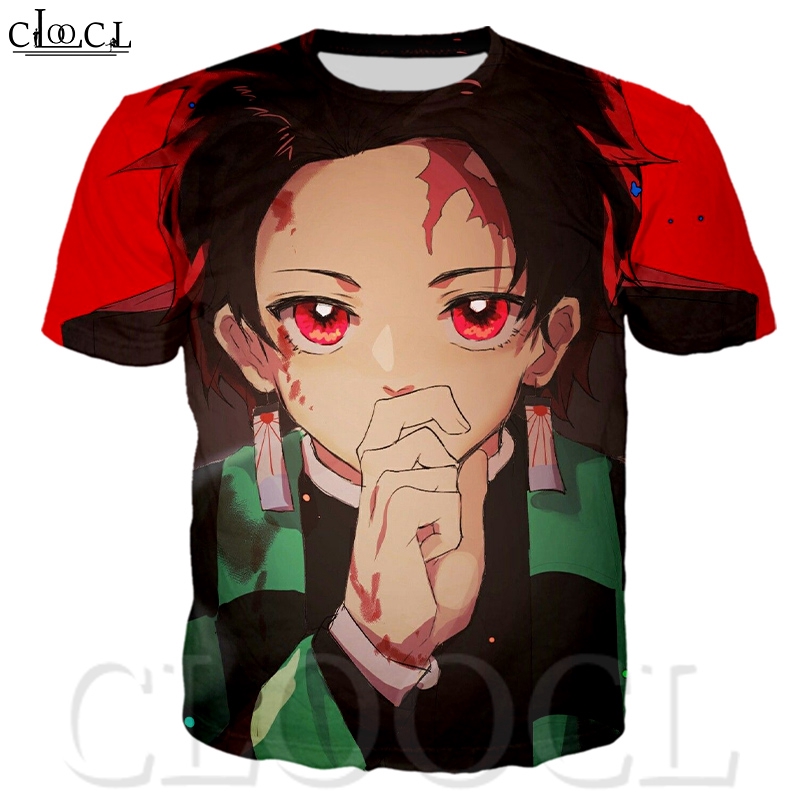 Cloocl Anime Demon Slayer Kimetsu No Yaiba Men Casual Tops 3d Print Round Neck T Shirts ส วนลดอ กต อไป 239