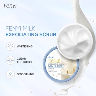 Fenyi milk brighten skin tone deep cleansing body scrub dead skin cell remove cream 100g.