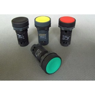 PUSH BUTTON SWITCH สวิทช์กด กดเด้งกลับ สีเขียว สีแดง สีเหลือง สีดำ 22mm พุชบัททอนสวิทช์