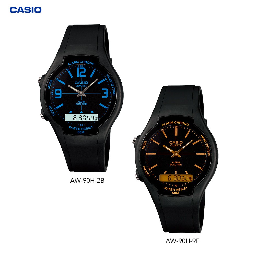 Casio Standard Men นาฬิกาข้อมือ รุ่น AW-90H Series AW-90H-2B AW-90H-9