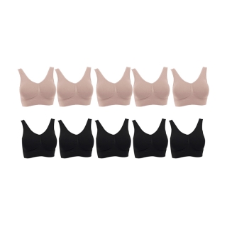 Wacoal Seamless Bra set 10 ชิ้น บราสวมหัว ไร้โครง ไร้ตะเข็บ รุ่น WH9C24 สีเบจ (BE)/ สีดำ (BL)