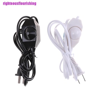 Righteousflourishing สายไฟ สีขาว สีดํา พร้อมสวิตช์หรี่ไฟ Ac 220V 110V Us