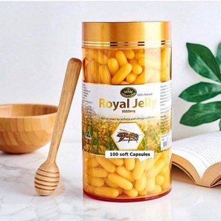 [กระปุกเล็ก] Natures King Royal Jelly นมผึ้ง 1000 mg. [120 Capsules]